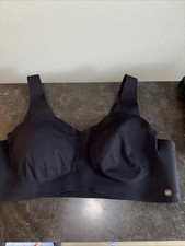 Honey Love Soft Form V-Neck Bra Wireless Black Removeable Inserts Size 3XL