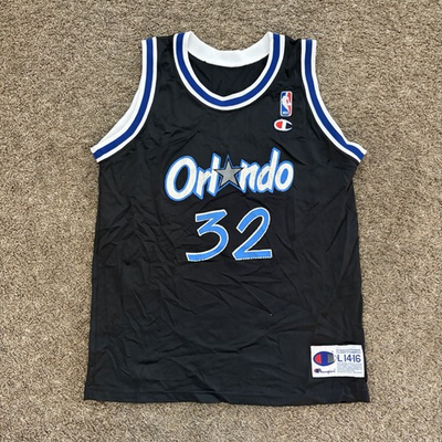 #ad Vintage Orlando Magic Jersey Shaq O#x27;Neal 32 Champion Youth Large 14 16 Black NBA $34.99