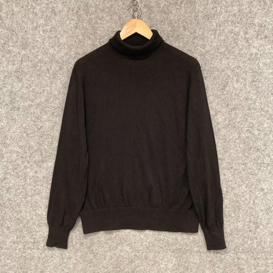 H&M Jumper Womens Size Large Black Roll Neck Knit Sweater Long Sleeve 9914
