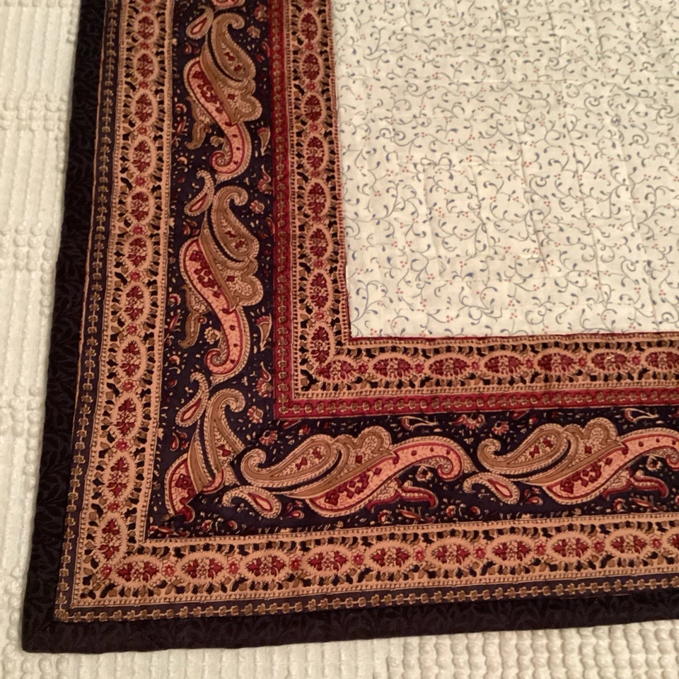 Throw Lap Quilt 54" x 54" Log Cabin Medallion Patchwork Hand Made Wall Hanging - Image 3 of 4