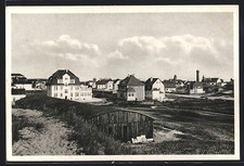 Wangerooge, Totalansicht der Ortschaft, Baracke, Ansichtskarte 