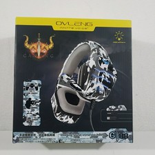 Auriculares para juegos Ovleng marrón camuflaje micrófono con cable PC, Xbox One, LED móvil