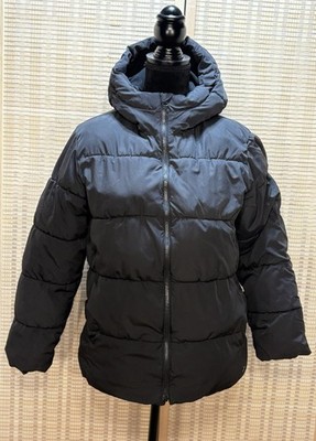 Gap Kids Puffer Winter Jacket Cold Control Max Black Fleece Hooded Warm Coat XXL
