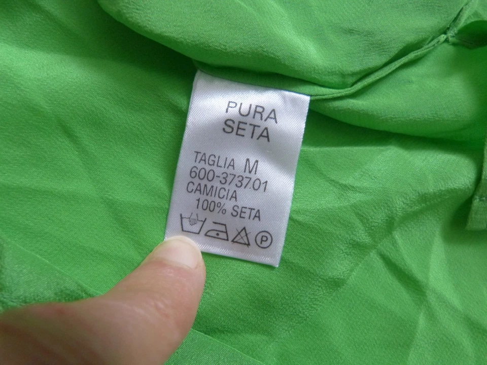 Pura Seta débardeur vintage en soie pure vert lumineux M - Photo 2/3