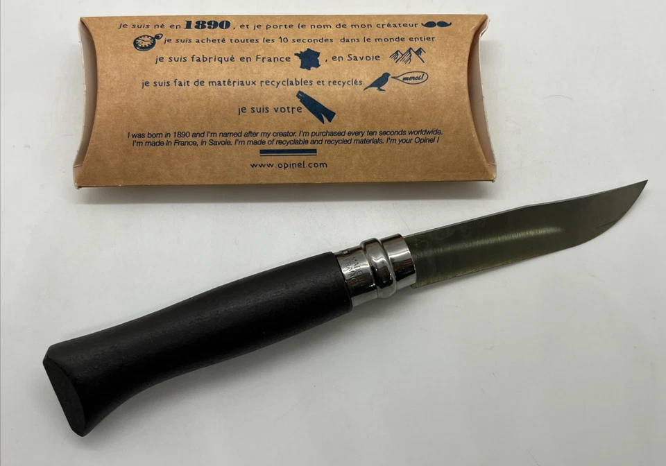 Opinel Nº Navaja de Bolsillo Plegable 08 XP Detectores de Metales Mango Negro Hoja de 3.51" Foto 2 de 3