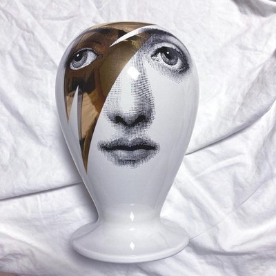 Fornasetti Tema Blumenvase David Bowie Face Design 30x19cm Rare Interior