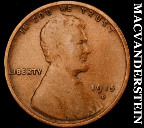 1915-D Lincoln Wheat Cent- Semi Key Better Date No Reserve #J4857