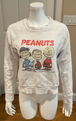 #ad RE DONE Classic Raglan Peanuts Sweatshirt quot;Happiness is Having a Friendquot; Sz XS $39.99