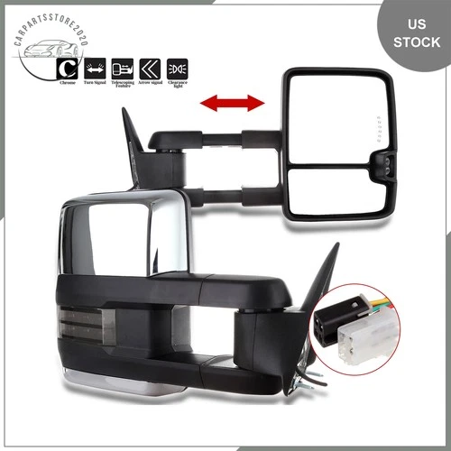 R+L Pair Set Power Signal Side Tow Mirrors Fit For 1988-1998 C/K 1500 2500 3500