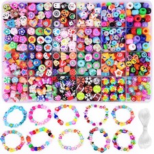 Polymer Clay Beads Bracelet Making Kit 1000PCS DIY Jewelry Charms