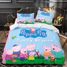 Personalised Custom Duvet Cover 01.Peppa Pig/George Pig Cartoon Quilt Bed Decor
