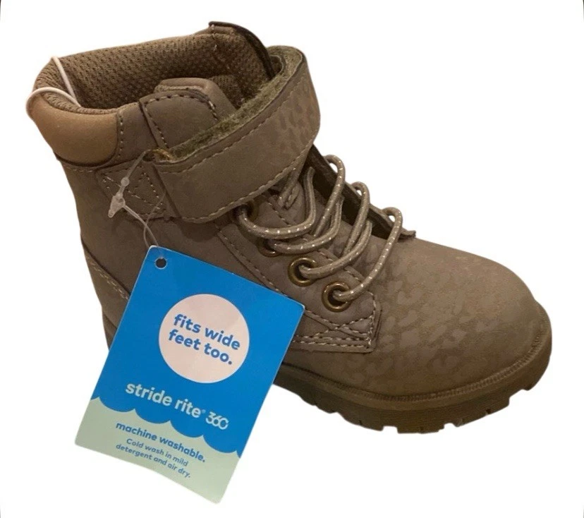 Stride Rite Toddler Girls Boots 5M Faux Leather • Adj. for Wide Feet New - Image 4 of 4