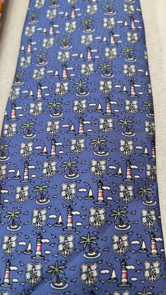 Lot Of 5 Meeting Street, M Kors, Vineyard Vines 100% Silk Neck Ties- Bright Fun! - Image 3 of 4