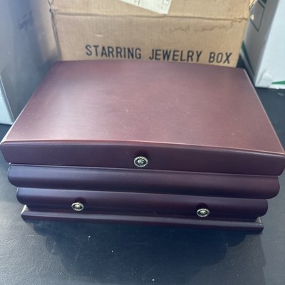 From Avon starring jewelry box Wooden Chest Cherry Color New In Box