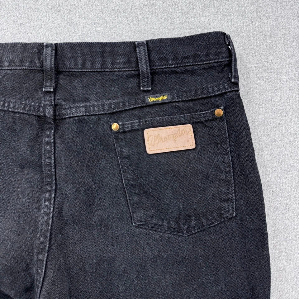 Pantalones de mezclilla negros descoloridos vintage de los 90 Wrangler corte vaquero para hombre 36x30 936WBK Foto 2 de 4