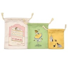 Kurahashi Rei 3-Piece Drawstring Bag Yellow (KHR008) - Set of 3 Perfect for