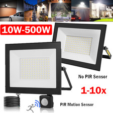 10W-500W Watt LED Floodlight Security Outdoor Garden Lights With PIR Sensor Lamp