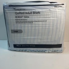 Quilted Adult Briefs(Cardinal Health)  18 Large Moderate Adjustable Tabs(276)(S)