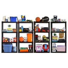 4-Tier Garage Shelving Unit Multipurpose Storage Organizer 4 Pack Stand Holder