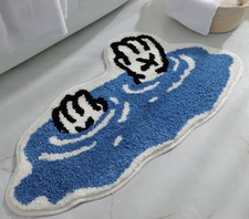Disney Mickey Mouse Anti-Slip Microfiber Bath Mat Irregular Blue/White/Black