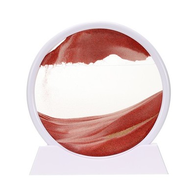 Moving Sand Art Liquid Motion, 7'' Sand Art Display, Red(White Frame)