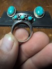 Oval Turquoise Sterling Silver 925 Indigenous American Size 9 — photo 3
