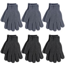12 Pcs Exfoliating Gloves, Body Scrubber 6 Pairs, Black