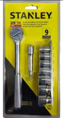 Stanley 86-219 | 3/8'' DR SAE | 9 Piece Socket Set with Clip Rail