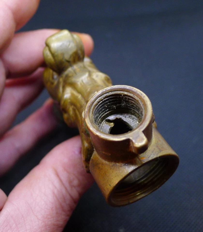 Ancien Robinet de Fontaine Laiton Tête de Gargouille 19ème Antique French Tap - Photo 3/3