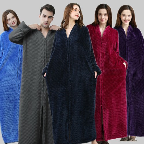 Ladies Men's Dressing Gown Soft Long 