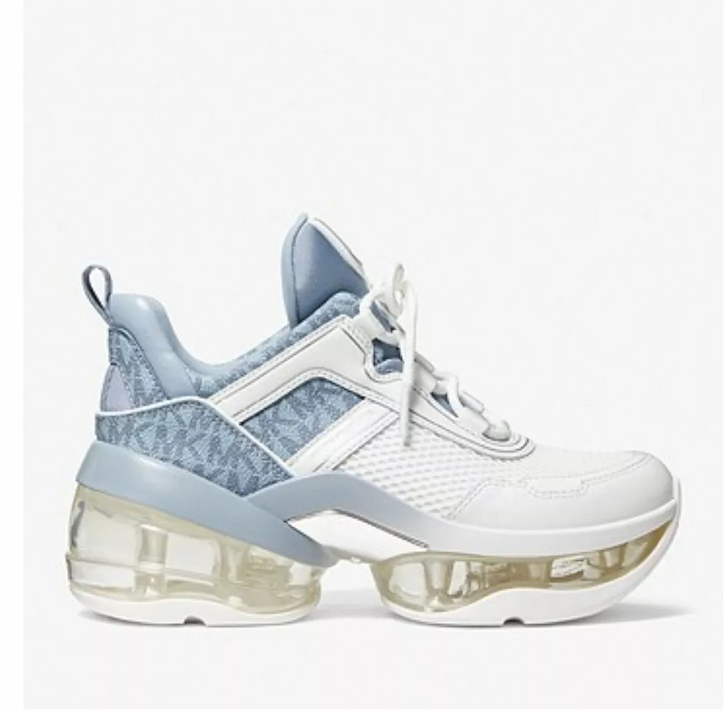 Michael Kors Women's Olympia Trainer Extreme Sneaker Shoes Pale Blue
