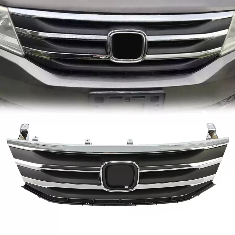 For Honda Odyssey 2011 2012 2013 Front Bumper Upper Grille Grill Chrome Molding Foto 3 de 4