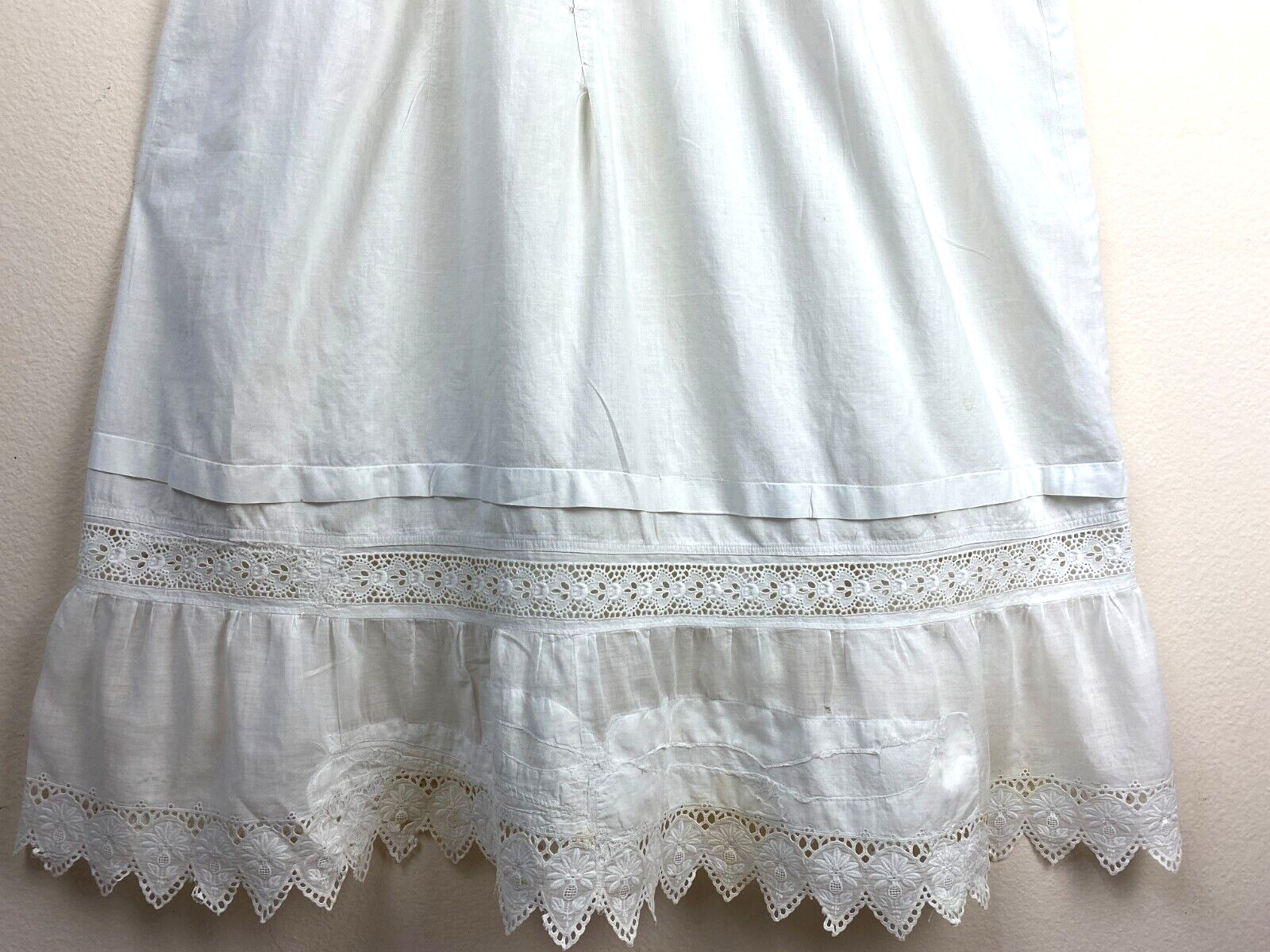 1920s White Cotton Petticoat Night Gown English G… - image 16