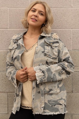 POL Clothing Plus Size Camo Twill Jacket XL 1XL 2XL
