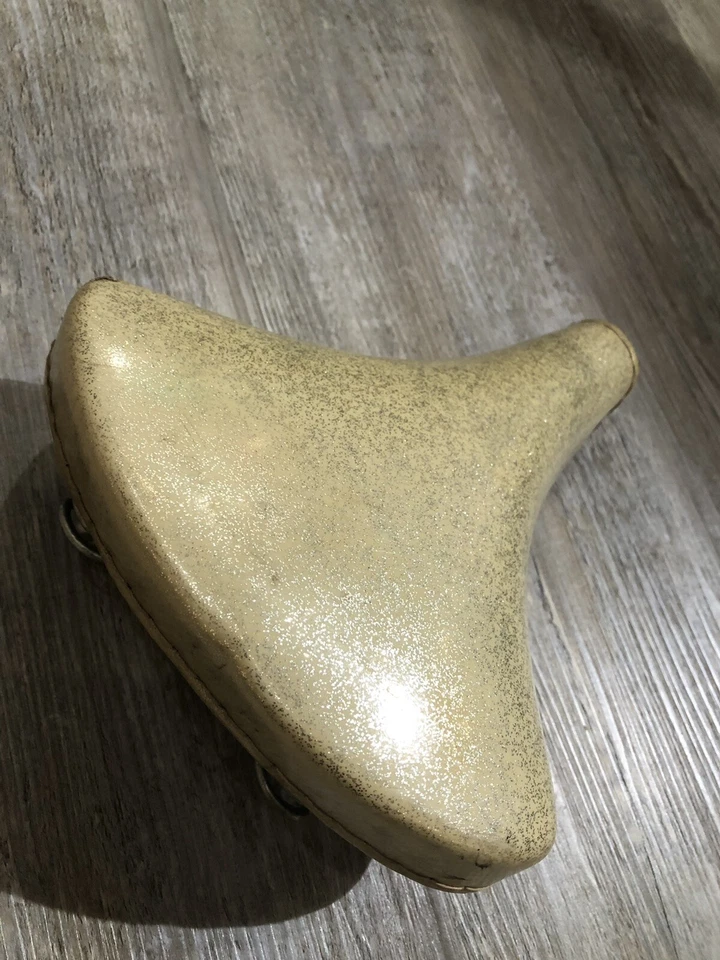 Sillín de bicicleta Touring Cruiser dorado brillante vintage años 60 usado Foto 3 de 4