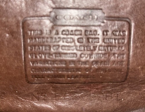 1995 Coach Watson 9981 dunkelbraune Gove gegerbte Leder Turnverschluss Umhängetasche - Bild 10 von 10