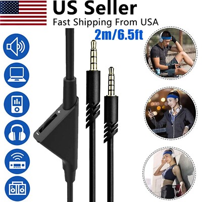 Audio Cable Cord Volume Control for Astro A10 A40 PS4 Xbox One Gaming Headset 2M