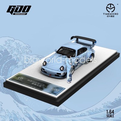 Time Micro X GDO 1:64 RWB964 The Great Wave off Kanagawa Diecast Car Toy Gift
