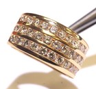 14k Yellow gold 1.30CT 3 Row VS2 G diamond anniversary wedding band ring 6.7g — photo 6
