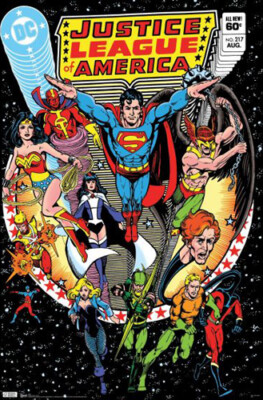 POSTER: JUSTICE LEAGUE OF AMERICA #217 1983 DC Comics Cover 22x34