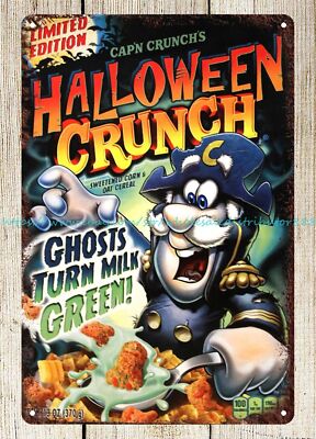 Cap'n Crunch's Halloween Crunch Cereal box metal tin sign brewery tin signs