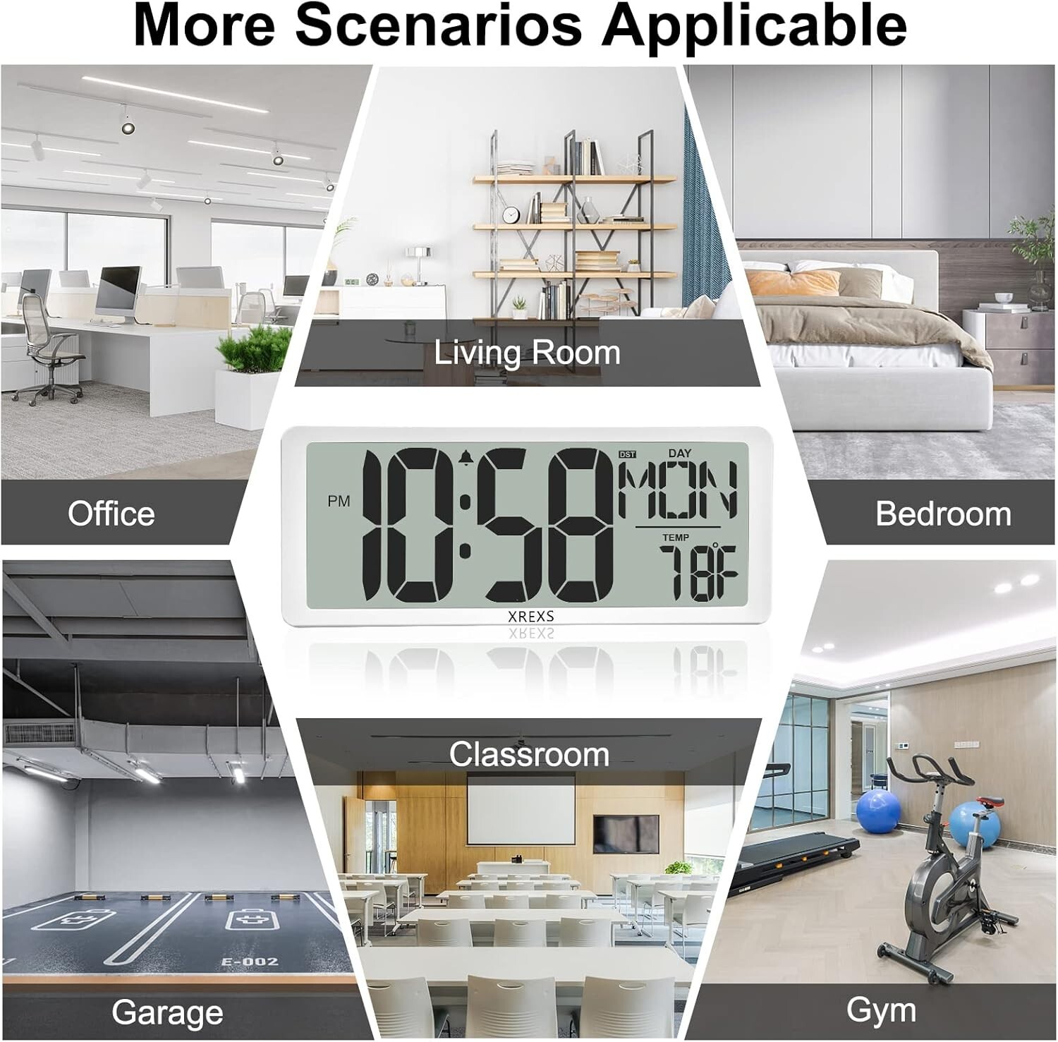14.17 Inch Large Digital Wall Clock with Remote & Backlight - Perfect for Home