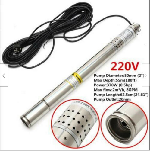 Deep Well Water Pump 180ft 8GPM IP68 