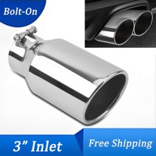 Exhaust Tip For 3 Inlet 4.5 Outlet 9 Long Rolled-edge Bolt-on Universal-fit