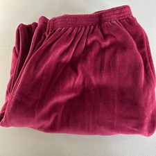 ALFRED DUNNER Soft Velour Pull on Pants Size Medium Size 14  Color Cranberry