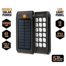 Hodo2Go's Tough Tested Portable Power Pack, 10,000-mAh, LED Solar with Light