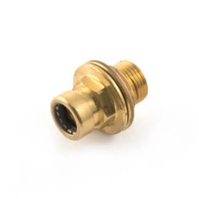 5 x SharkBite 15mm x 1/2" tank connector. Push fit brass water. SB111515M