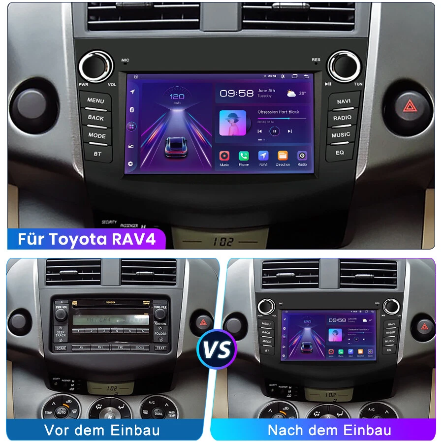7"Android 13 Autoradio Für Toyota RAV4 2006-2012 GPS Navi BT WIFI DAB+ SWC 1+32G - Bild 2 von 4