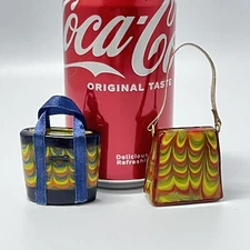 Fitz & Floyd Glass Menagerie South Beach Bag & Santa Fe Bag Set 2 Miniature