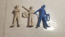 Vintage 1960's Original TIM-MEE 3" Blue White Sailors Plastic Figures NAVY Toys